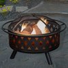 Pure Garden 32-Inch Wood Burning Fire Pit, Black 50-105